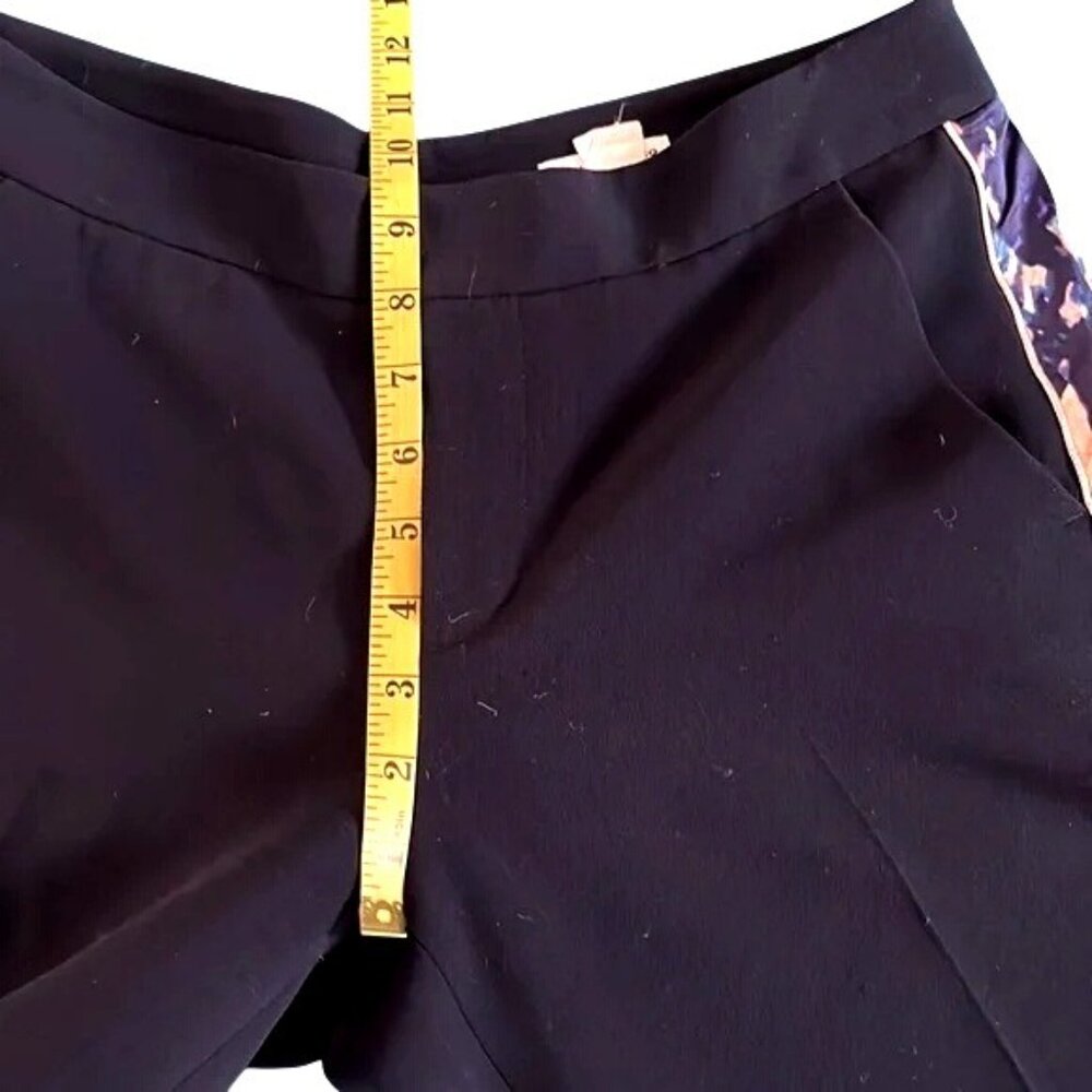 Club Monaco Tuxedo Pants crop navy with printed silk insert size 6 - Picture 10 of 11